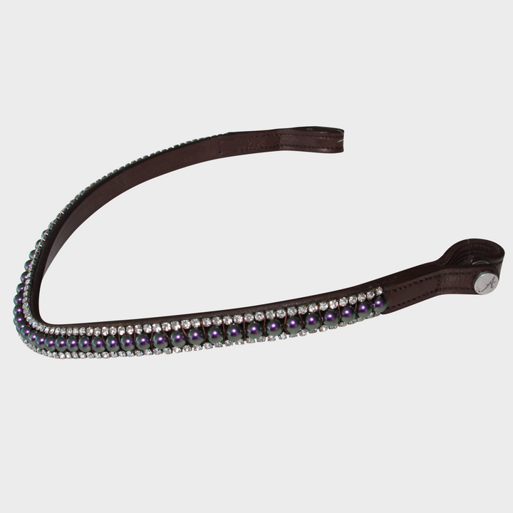 Pearl Dark Purple Browband - Brown